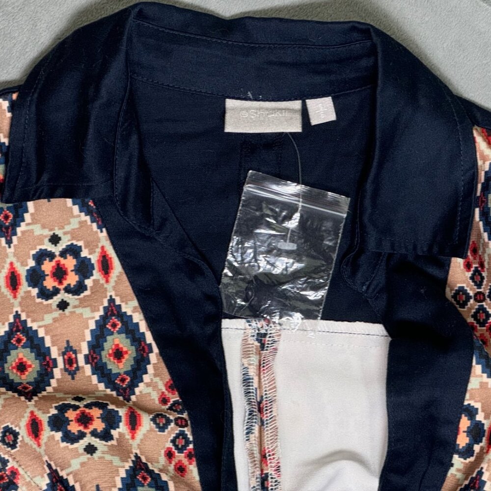 eShakti Tan Neoprene Aztec Print Tunic Dress - Picture 4 of 6
